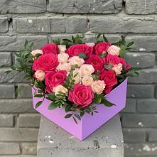 Цветочная композиция из Розы в коробке #REPLACE_PRED# Буинске