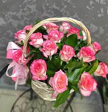 Цветочная композиция из Розы в корзине #REPLACE_PRED# Буинске